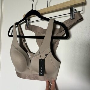 NWT Lounge Tan Ribbed Bra and Thong Set